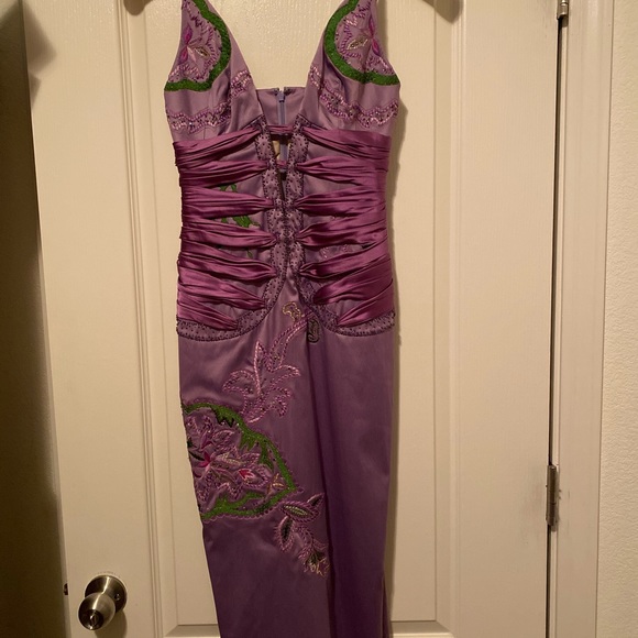 Mandalay Purple Silk Cocktail Dress Small (size 4) - Picture 6 of 6